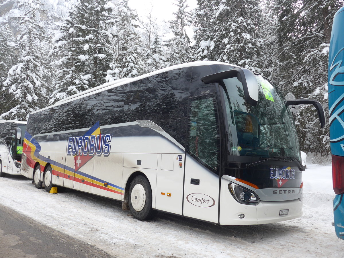 (200'916) - Welti-Furrer, Bassersdorf - Nr. 20/ZH 27'120 - Setra am 12. Januar 2019 in Adelboden, Unter dem Birg