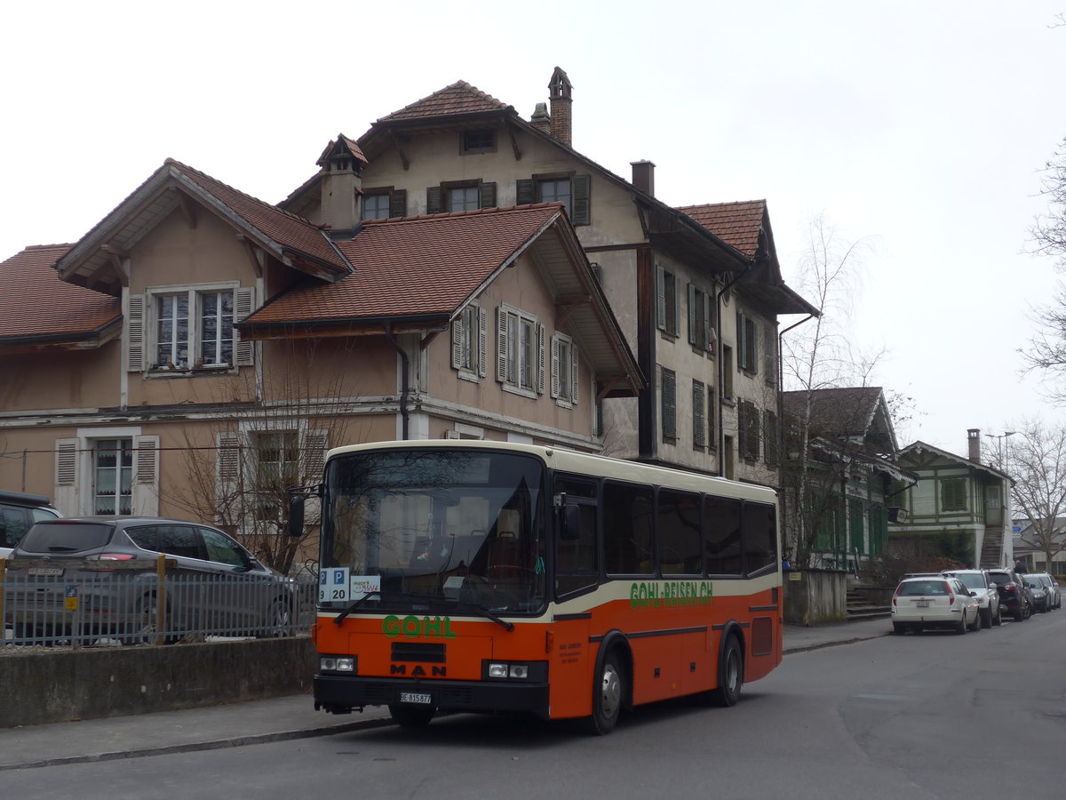 (201'804) - Gohl, Herzogenbuchsee - BE 815'877 - MAN/Lauber (ex AMSA Chiasso Nr. 19; ex Tresch, Amsteg) am 1. Mrz 2019 in Thun, Expo