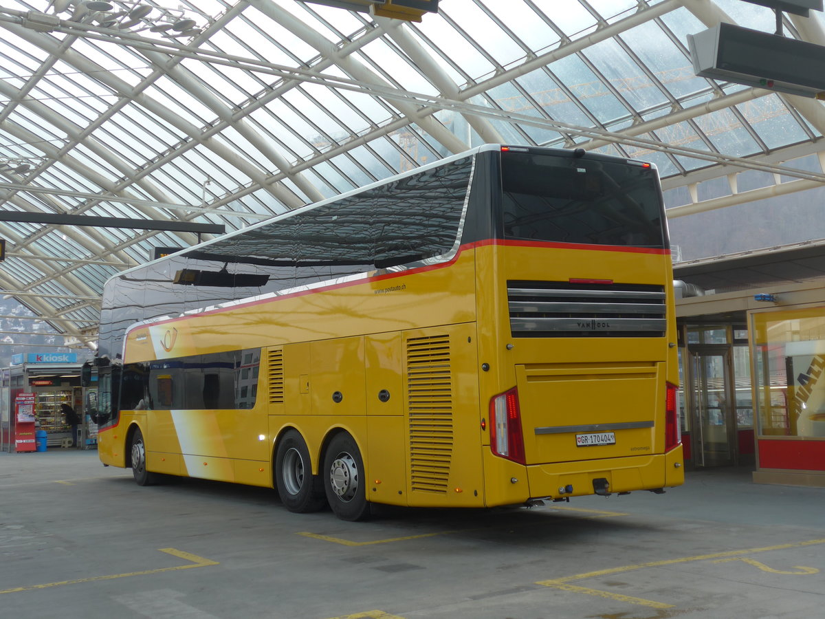 (201'820) - PostAuto Graubnden - GR 170'404 - Van Hool am 2. Mrz 2019 in Chur, Postautostation