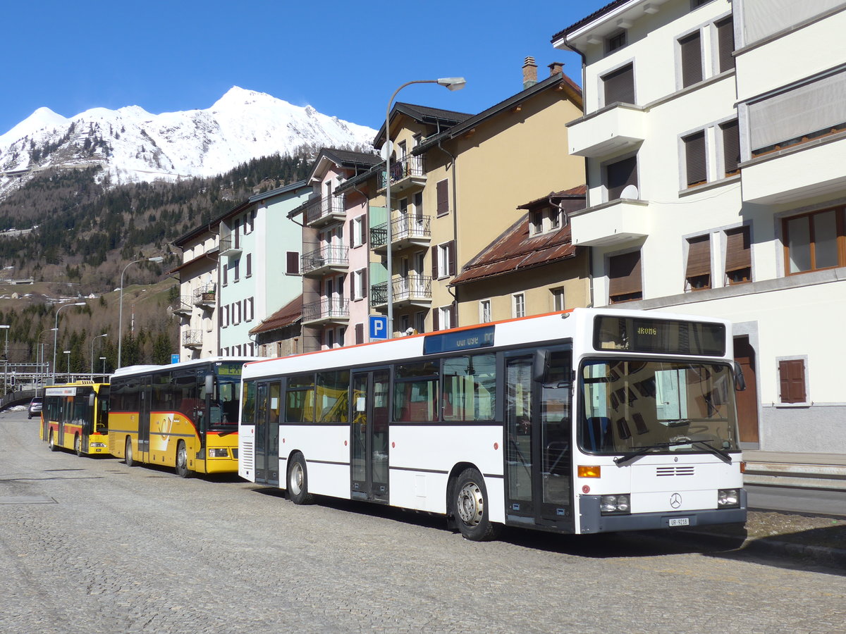 (202'525) - Meyer, Gschenen - UR 9218 - Mercedes (ex BSU Solothurn Nr. 65; ex BSU Solothurn Nr. 59) am 19. Mrz 2019 beim Bahnhof Airolo