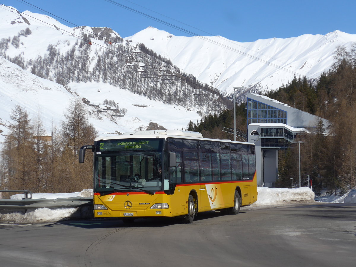 (202'644) - Jenal, Samnaun - GR 18'656 - Mercedes (ex PostAuto Graubnden) am 20. Mrz 2019 in Samnaun, Ravaisch