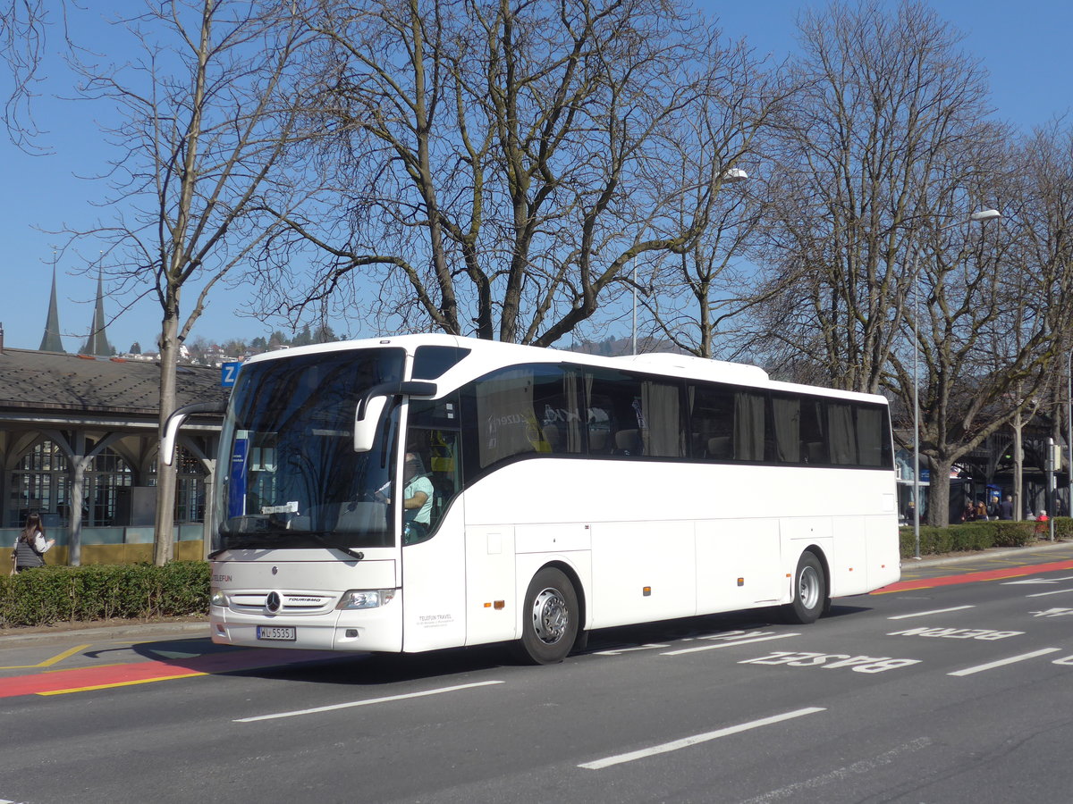 (202'978) - Aus Polen: Telefun, Warszawa - WL 5535J - Mercedes am 23. Mrz 2019 beim Bahnhof Luzern