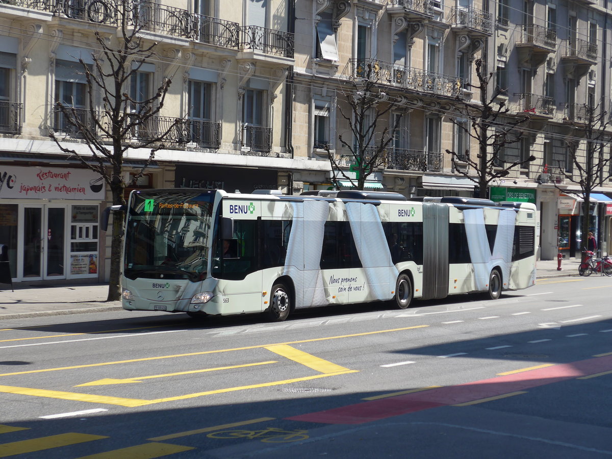 (203'232) - TPF Fribourg - Nr. 563/FR 300'416 - Mercedes am 24. Mrz 2019 beim Bahnhof Fribourg