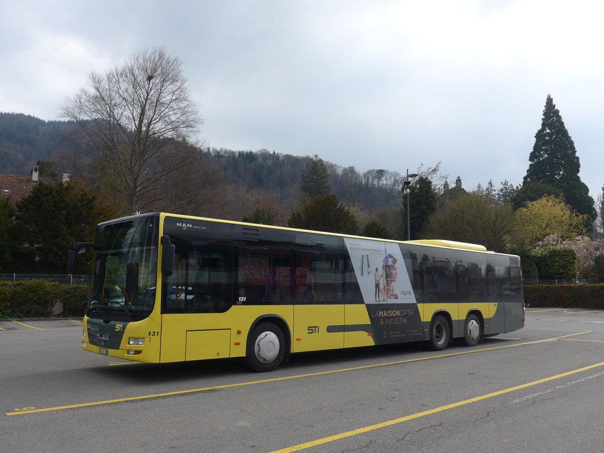 (203'641) - STI Thun - Nr. 131/BE 801'131 - MAN am 14. April 2019 bei der Schifflndte Thun