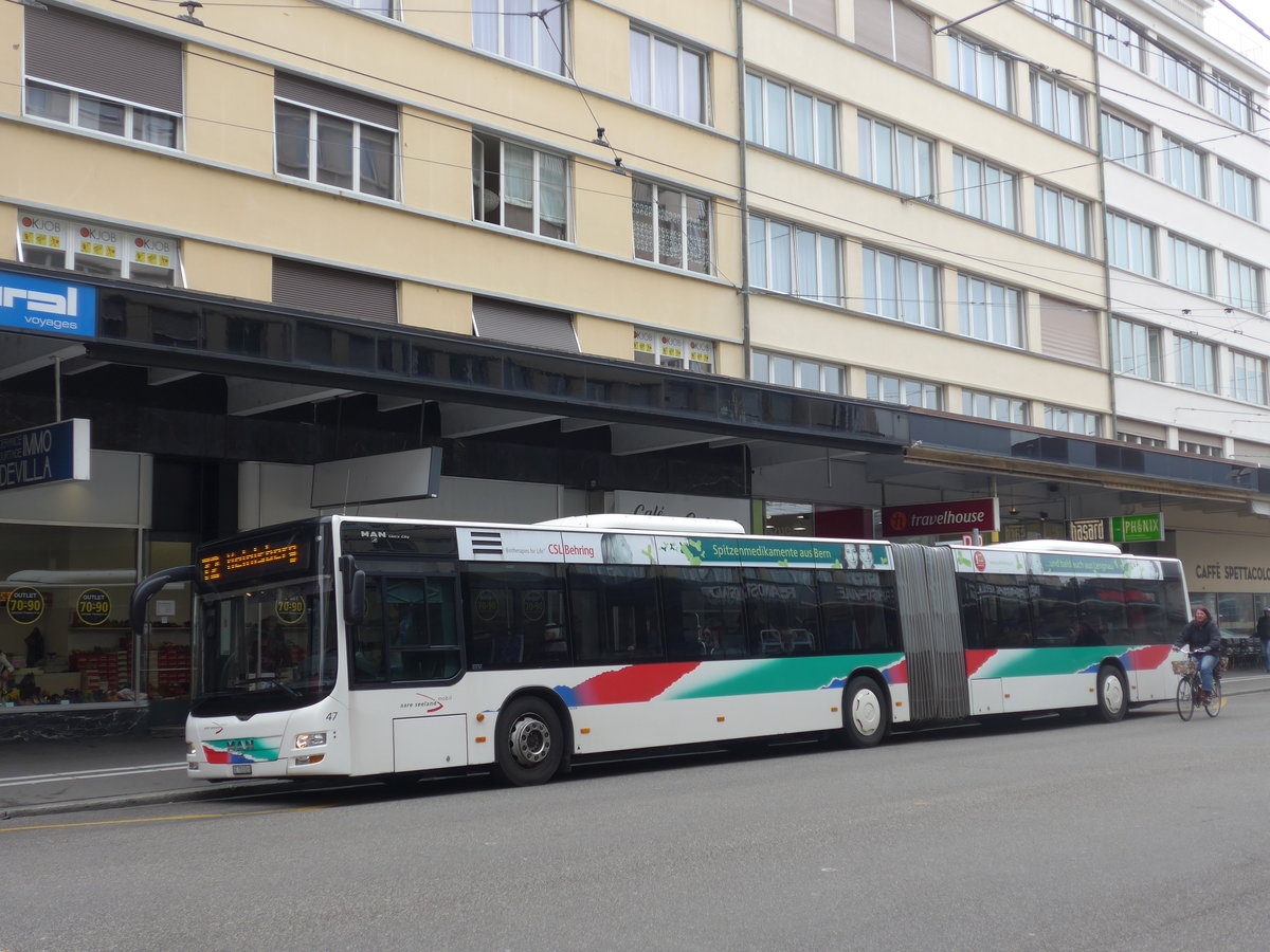 (203'708) - ASm Langenthal - Nr. 47/BE 703'520 - MAN am 15. April 2019 beim Bahnhof Biel