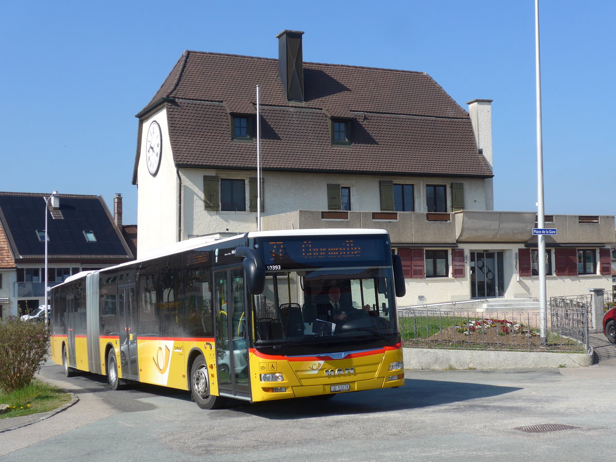 (203'770) - CarPostal Ouest - JU 52'078 - MAN (ex Nr. 78) am 15. April 2019 beim Bahnhof Alle