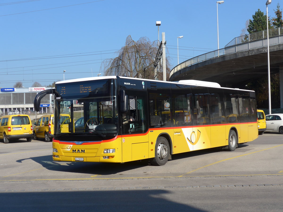 (203'783) - CarPostal Ouest - JU 52'035 - MAN (ex Nr. 27) am 15. April 2019 beim Bahnhof Porrentruy