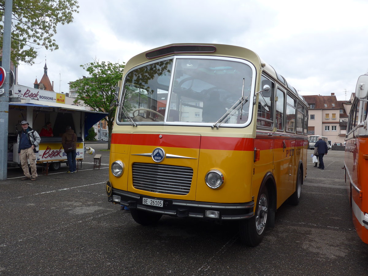 (203'948) - Aus der Schweiz: Schmid, Thrishaus - Nr. 9/BE 26'105 - Saurer/R&J (ex Geiger, Adelboden Nr. 9) am 26. April 2019 in Haguenau, Parkplatz