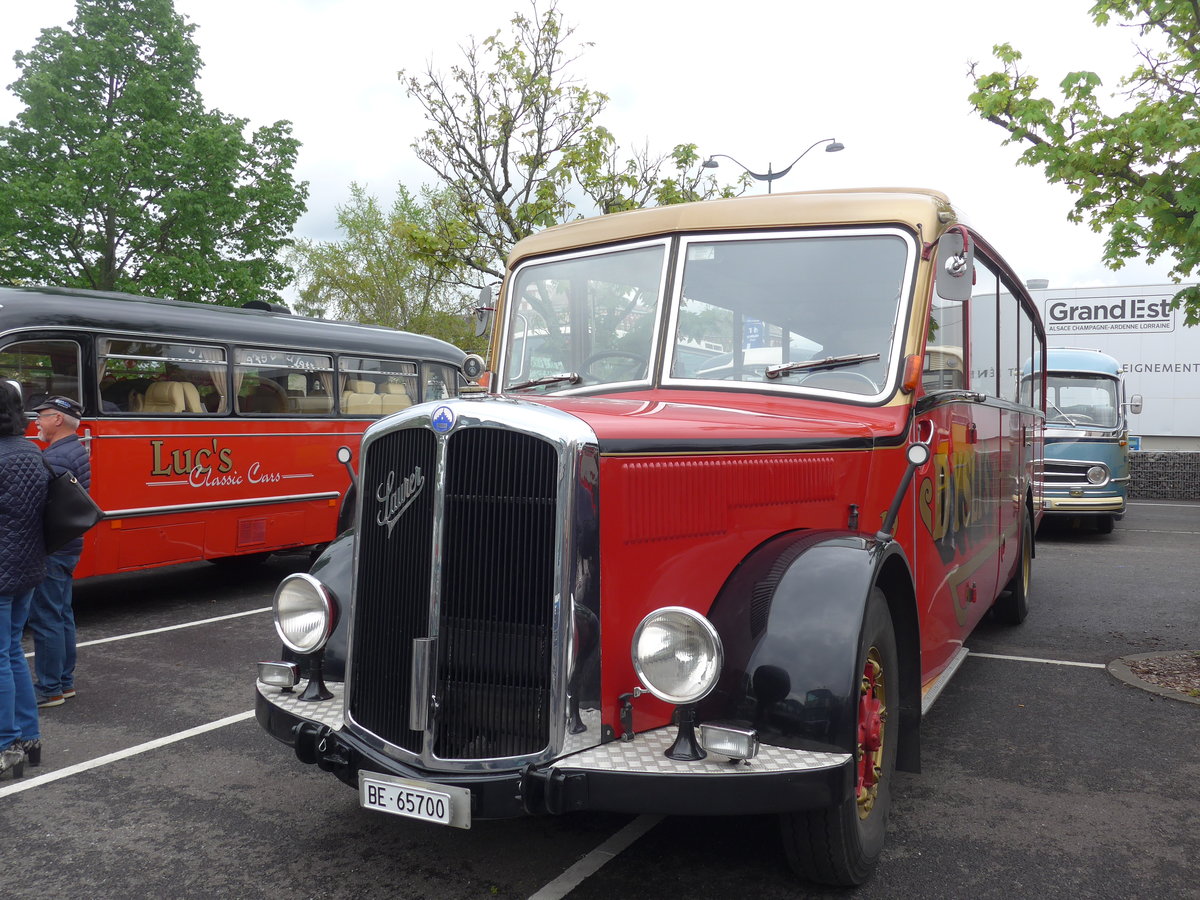 (203'972) - Aus der Schweiz: Dysli, Bern - Nr. 19/BE 65'700 - Saurer/Saurer (ex P 23'085; ex P 2137) am 26. April 2019 in Haguenau, Parkplatz