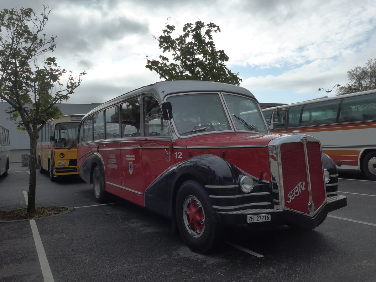 (204'485) - Aus der Schweiz: Meier, Grt - Nr. 12/ZH 27'216 - FBW/R&J (ex Wespe, Altsttten; ex AFA Adelboden Nr. 12) am 28. April 2019 in Haguenau, Parkplatz