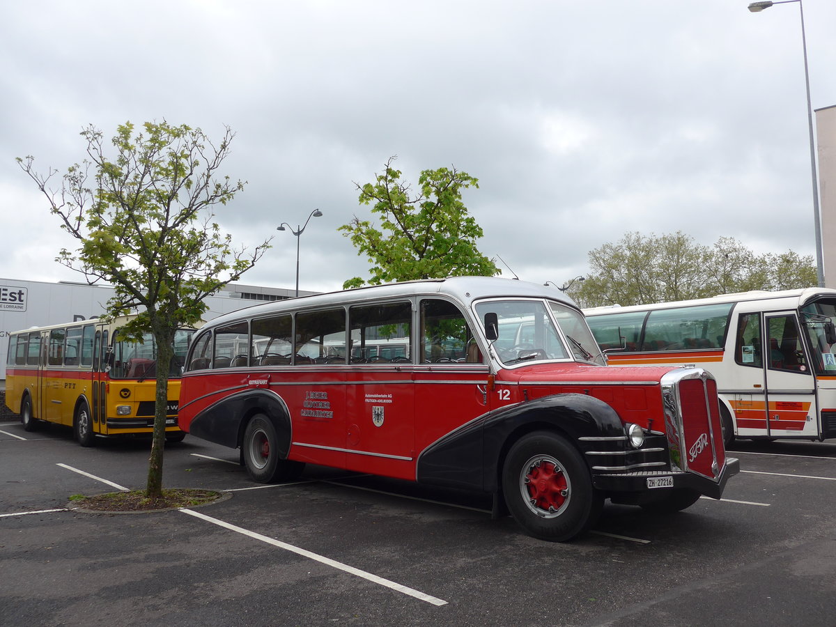 (204'510) - Aus der Schweiz: Meier, Grt - Nr. 12/ZH 27'216 - FBW/R&J (ex Wespe, Altsttten; ex AFA Adelboden Nr. 12) am 28. April 2019 in Haguenau, Parkplatz