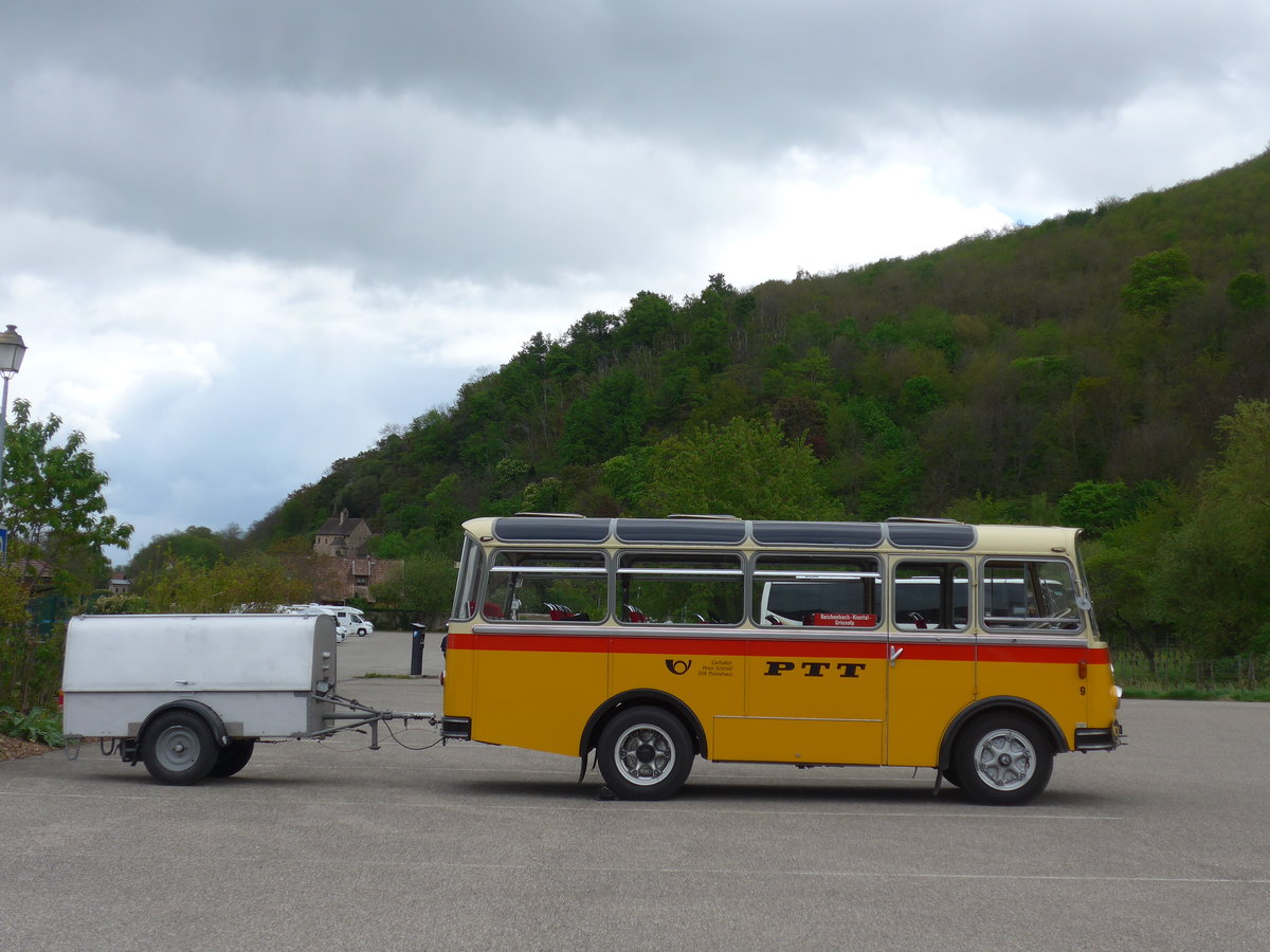 (204'537) - Aus der Schweiz: Schmid, Thrishaus - Nr. 9/BE 26'105 - Saurer/R&J (ex Geiger, Adelboden Nr. 9) am 28. April 2019 in Kaysersberg, Rocade Verte