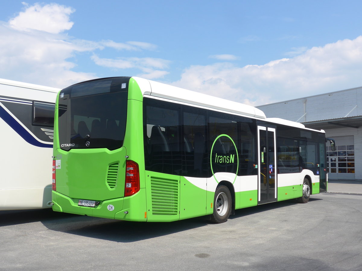 (205'374) - transN, La Chaux-de-Fonds - Nr. 424/NE 195'424 - Mercedes am 25. Mai 2019 in Kerzers, Interbus