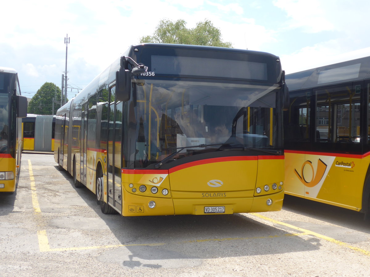 (205'419) - CarPostal Ouest - VD 305'217 - Solaris am 25. Mai 2019 in Yverdon, Garage