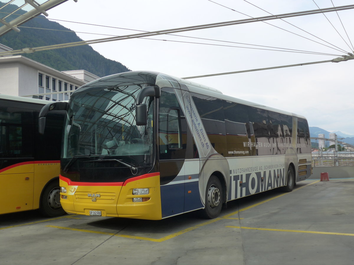 (206'186) - PostAuto Graubnden - GR 162'988 - MAN am 9. Juni 2019 in Chur, Postautostation