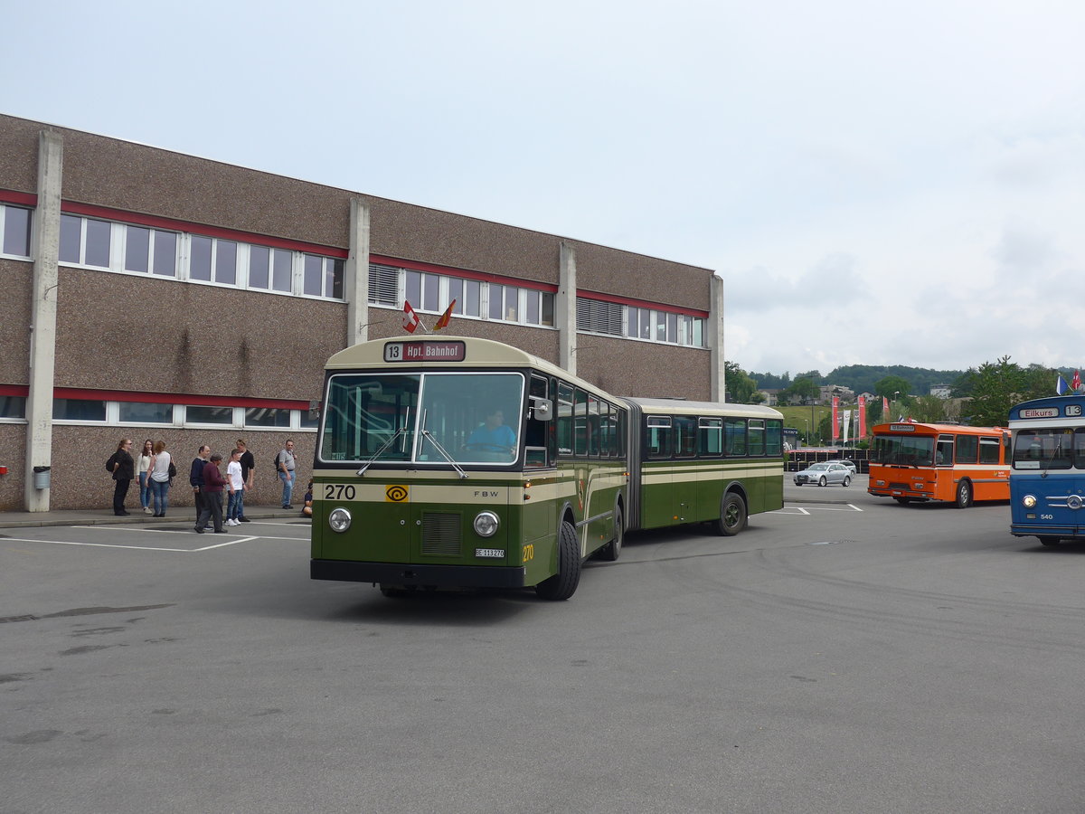 (206'595) - SVB Bern (Bernmobil historique) - Nr. 270/BE 113'270 - FBW/SWS-Gangloff am 22. Juni 2019 in Emmenbrcke, Debrunner Acifer