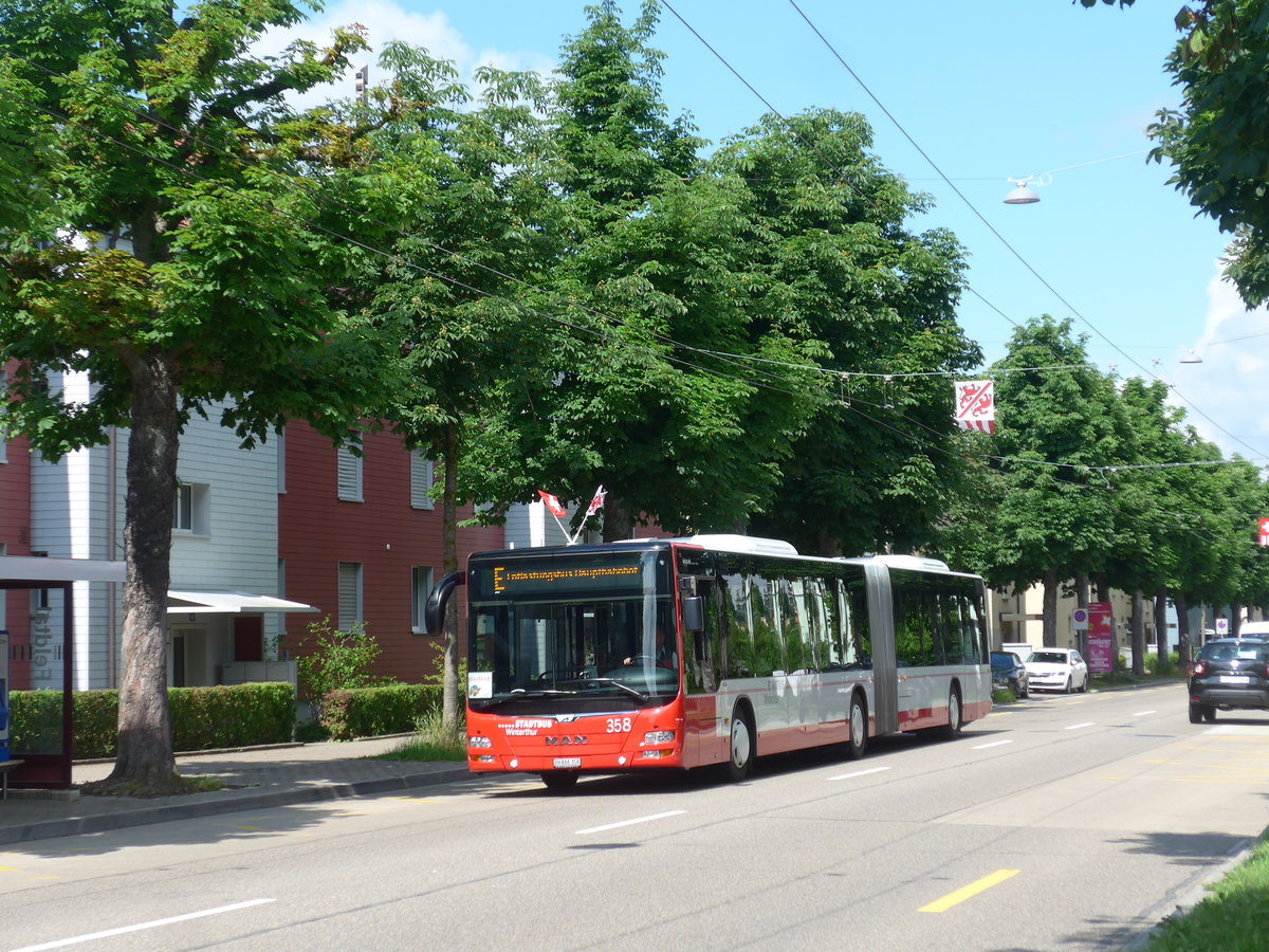 (206'668) - SW Winterthur - Nr. 358/ZH 886'358 - MAN am 23. Juni 2019 in Winterthur, Feldtal