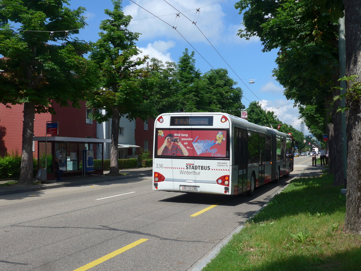 (206'673) - SW Winterthur - Nr. 336/ZH 730'336 - Solaris am 23. Juni 2019 in Winterthur, Feldtal