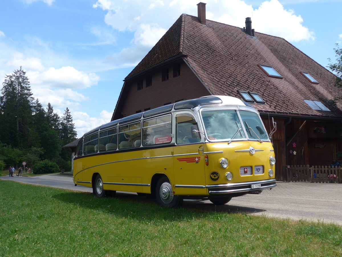 (207'502) - Zimmerli J., Oftringen - AG 57'298 - Berna/Tscher (ex Stutz, Oberlunkhofen; ex Leu, Schongau; ex Wicki, Bremgarten; ex P 22'054) am 7. Juli 2019 in Waldhusern, Kurhaus