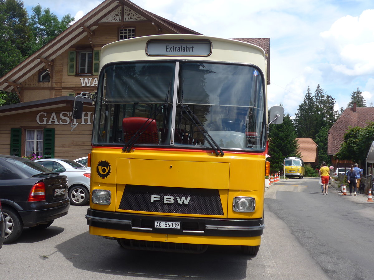 (207'514) - Birchler, Remetschwil - AG 54'039 - FBW/Tscher (ex Gerber, Winkel; ex Eggenberger, Mriken; ex Tanner, Bubendorf; ex P 24'803) am 7. Juli 2019 in Waldhusern, Kurhaus