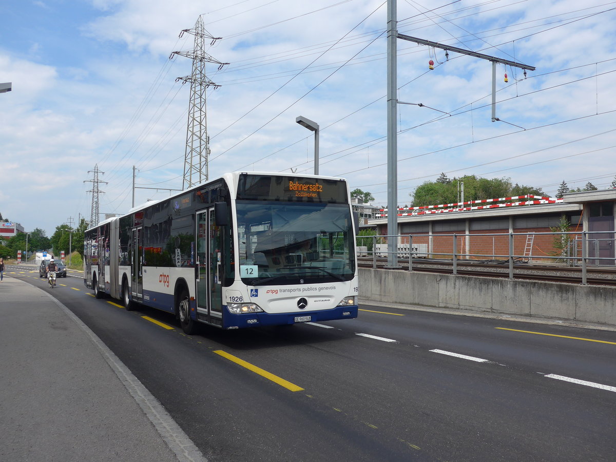 (207'600) - Genve-Tours, Genve - Nr. 1926/GE 960'948 - Mercedes am 8. Juli 2019 beim Bahnhof Zollikofen