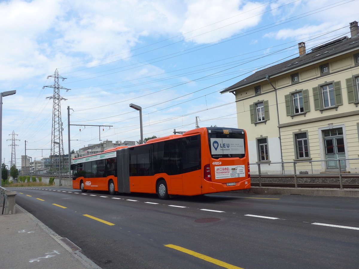 (207'609) - RBS Worblaufen - Nr. 35/BE 533'235 - Mercedes am 8. Juli 2019 beim Bahnhof Zollikofen