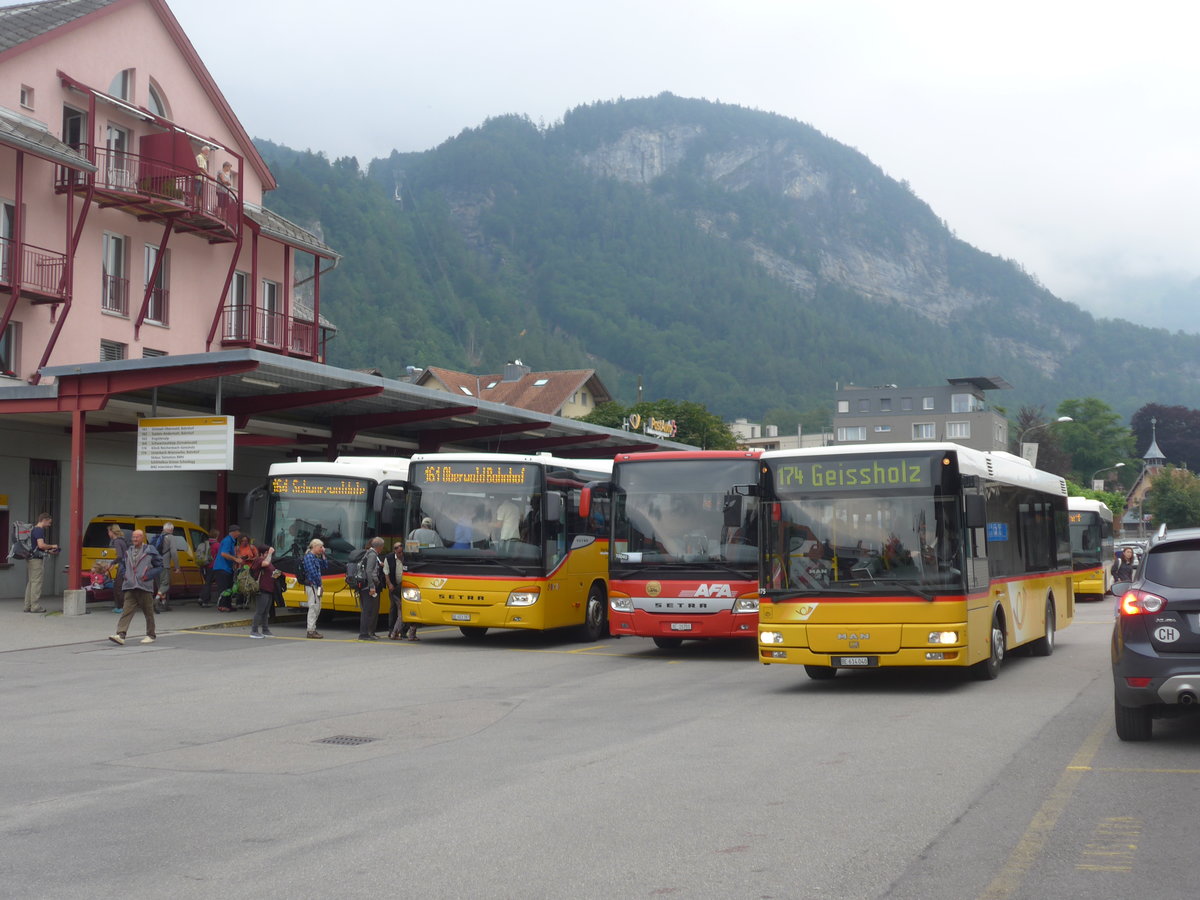 (207'643) - PostAuto Bern - BE 614'040 - MAN/Gppel (ex AVG Meiringen Nr. 72) am 9. Juli 2019 in Meiringen, Postautostation