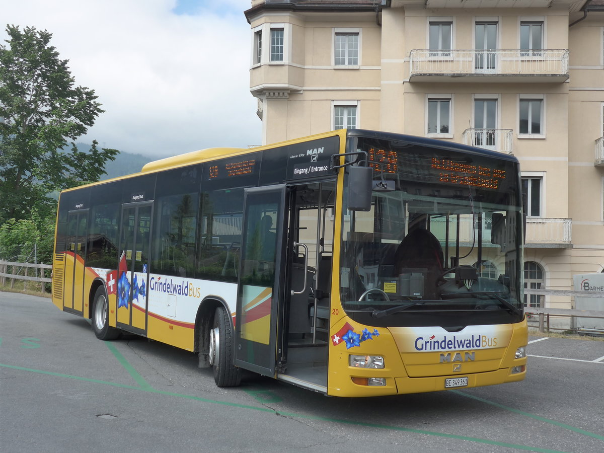 (207'672) - AVG Grindelwald - Nr. 20/BE 349'361 - MAN/Gppel am 9. Juli 2019 beim Bahnhof Grindelwald