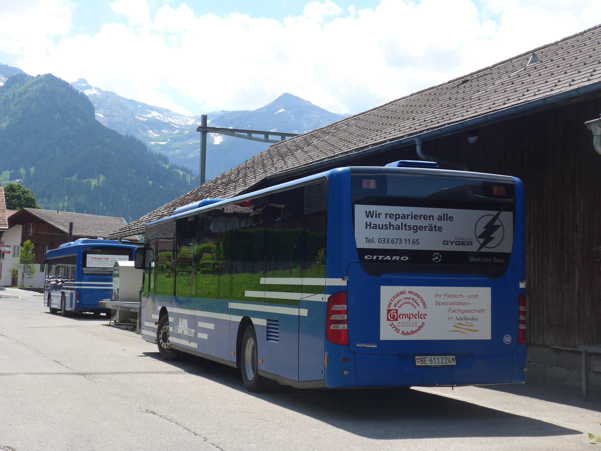 (207'942) - AFA Adelboden - Nr. 58/BE 611'224 - Mercedes am 14. Juli 2019 beim Bahnhof Lenk