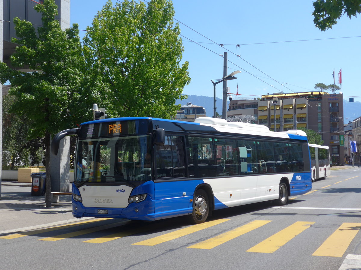 (208'428) - VMCV Clarens - Nr. 508/VD 622'638 - Scania am 4. August 2019 beim Bahnhof Vevey