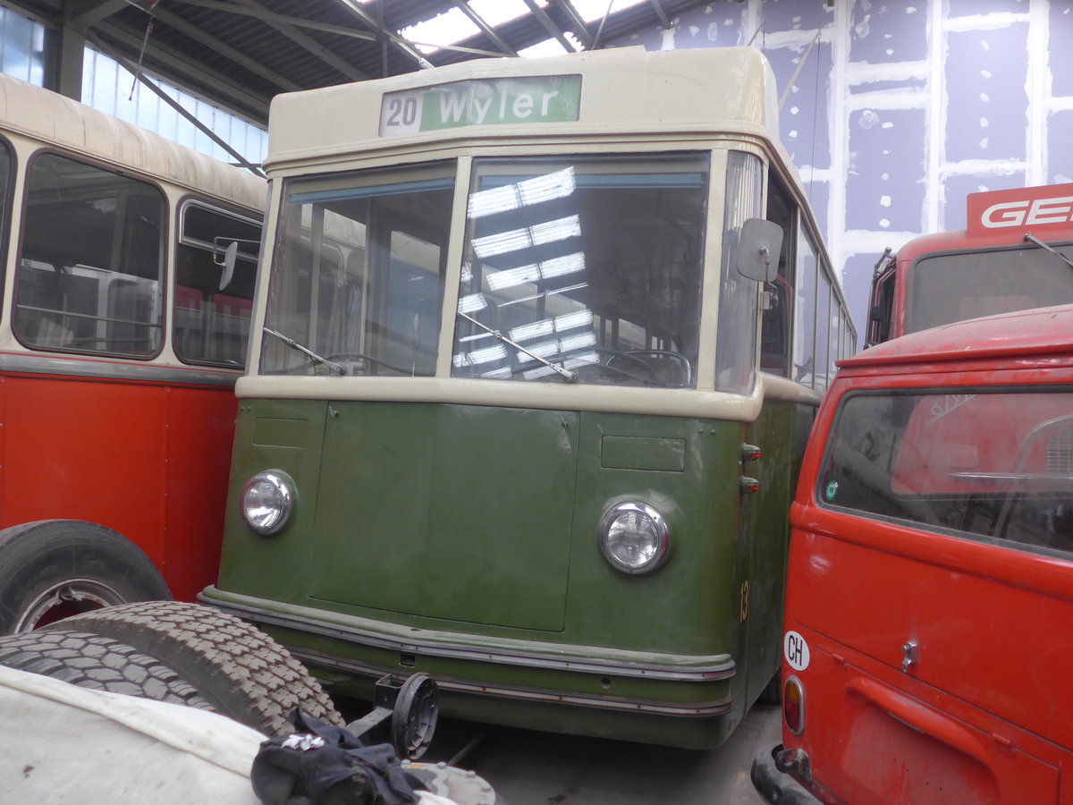 (209'276) - SVB Bern (Bernmobil historique) - Nr. 13 - FBW/Gangloff Trolleybus (ex TN Neuchtel Nr. 107; ex TN Neuchtel Nr. 7; ex SVB Bern Nr. 13) am 1. September 2019 in Oberburg, Ziegelgut