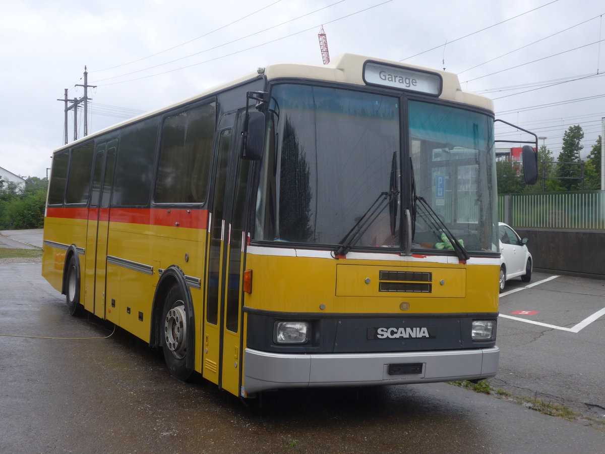 (209'390) - Schneller, Mgenwil - Scania/Lauber (ex Dubuis, Savise) am 8. September 2019 beim Bahnhof Mgenwil