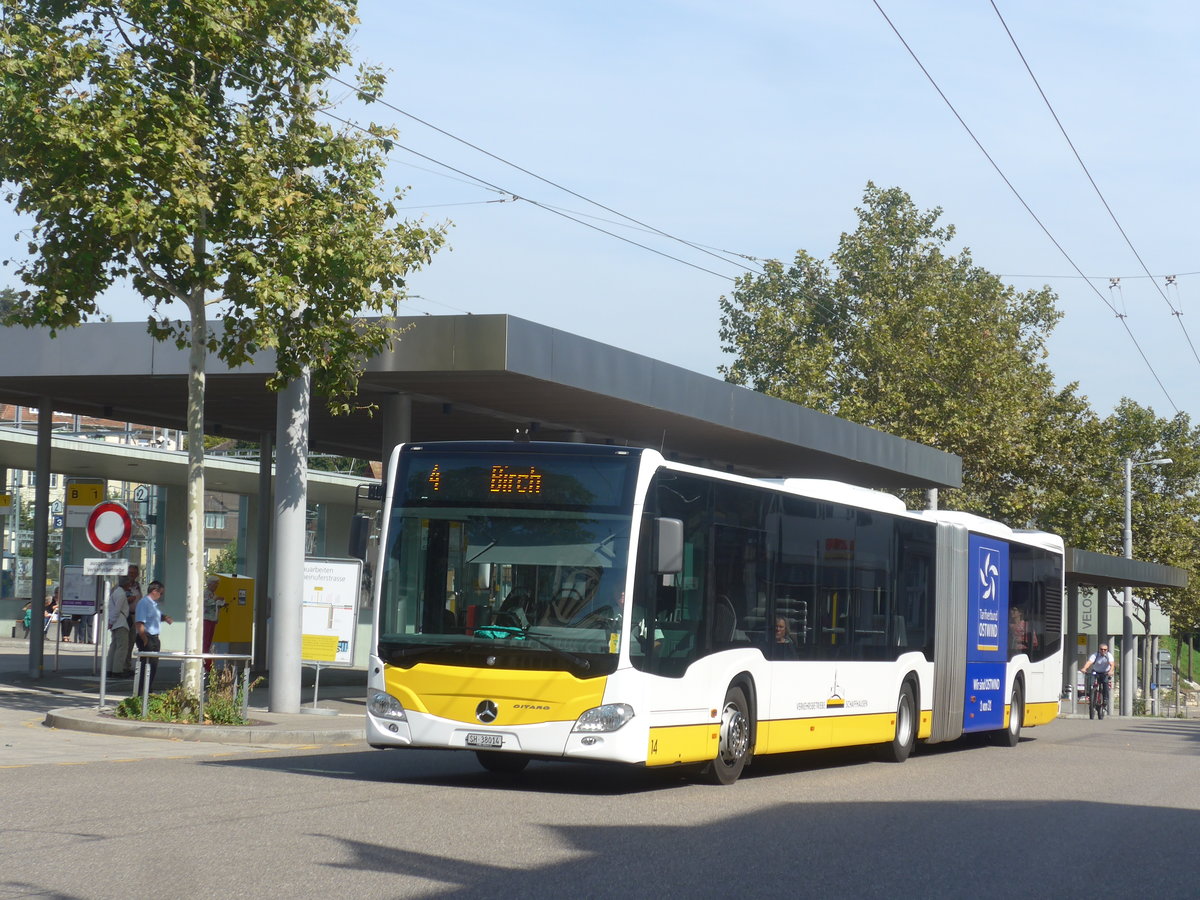 (209'590) - VBSH Schaffhausen - Nr. 14/SH 38'014 - Mercedes am 14. September 2019 beim Bahnhof Schaffhausen