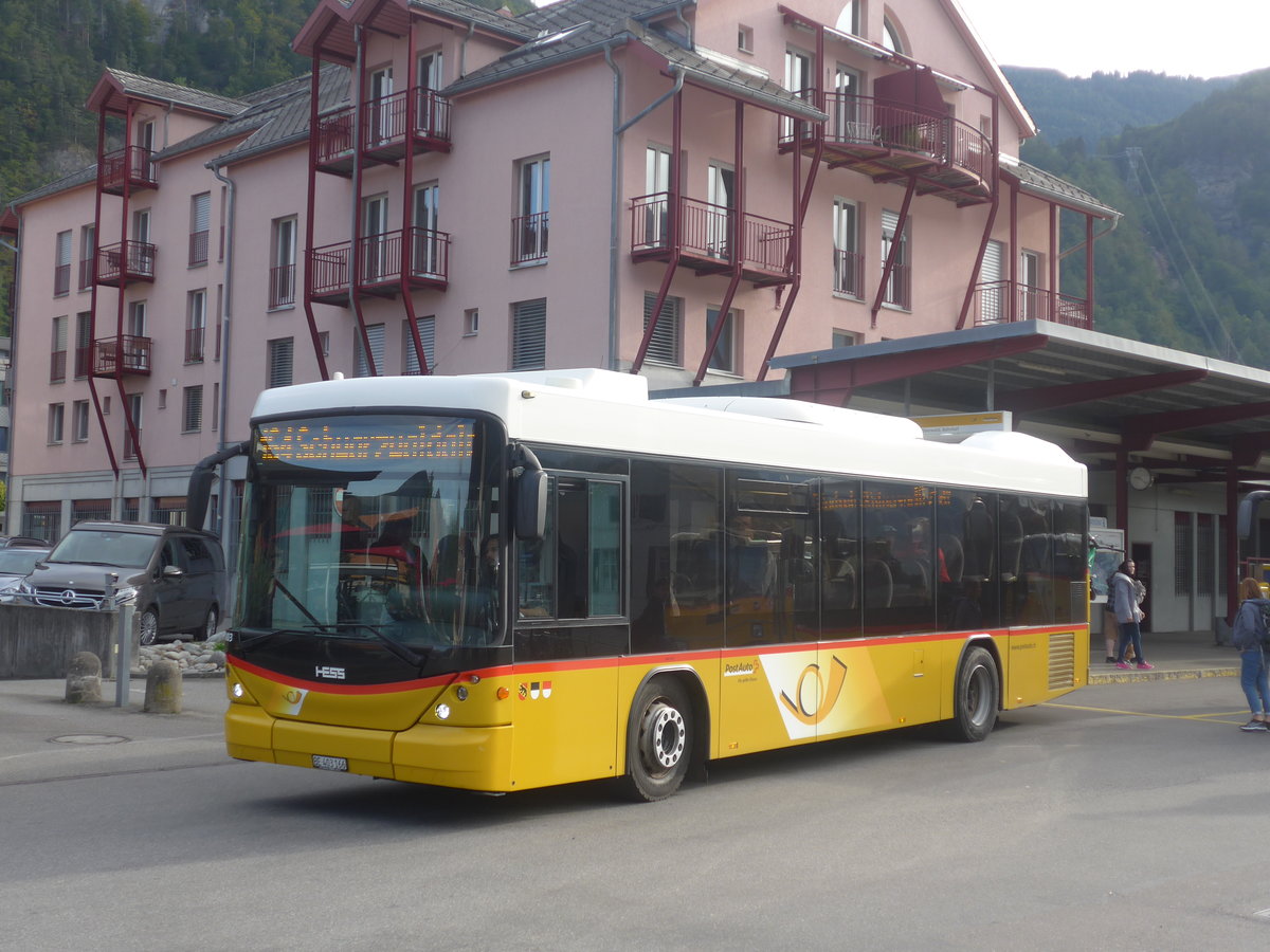 (209'748) - PostAuto Bern - BE 403'166 - Scania/Hess (ex AVG Meiringen Nr. 66; ex Steiner, Messen) am 22. September 2019 in Meiringen, Postautostation