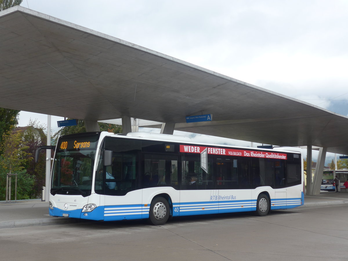 (209'970) - RTB Altsttten - Nr. 40/SG 335'054 - Mercedes am 6. Oktober 2019 beim Bahnhof Buchs