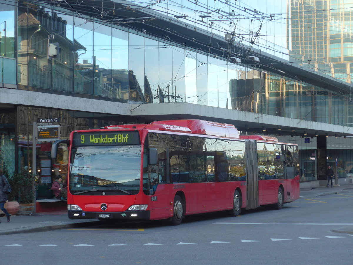 (210'073) - Bernmobil, Bern - Nr. 847/BE 671'847 - Mercedes am 12. Oktober 2019 beim Bahnhof Bern