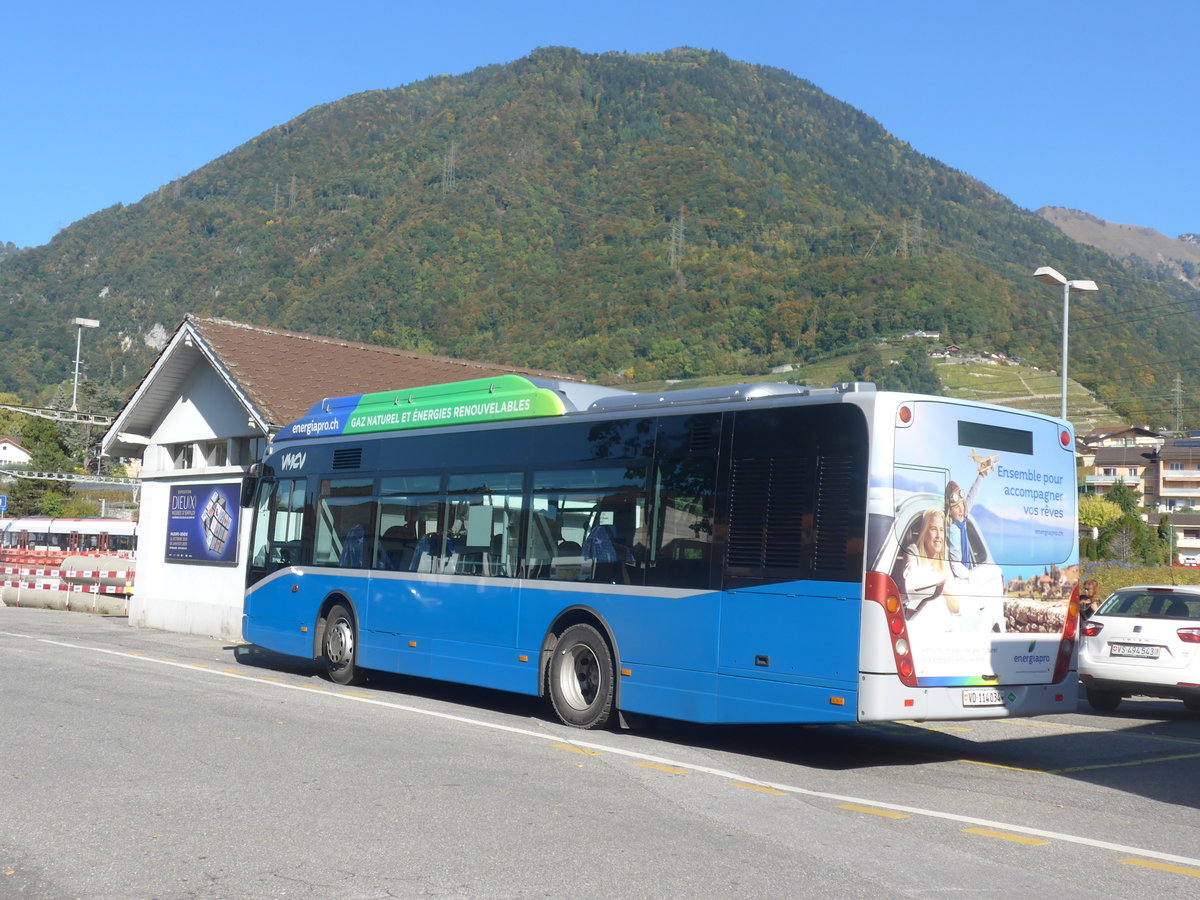 (210'336) - VMCV Clarens - Nr. 406/VD 114'034 - Van Hool (ex Nr. 106) am 14. Oktober 2019 beim Bahnhof Villeneuve