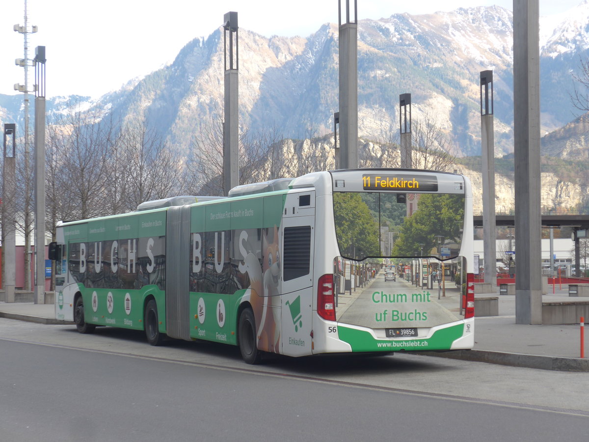 (212'648) - Aus Liechtenstein: LBA Vaduz - Nr. 56/FL 39'856 - Mercedes am 7. Dezember 2019 beim Bahnhof Sargans