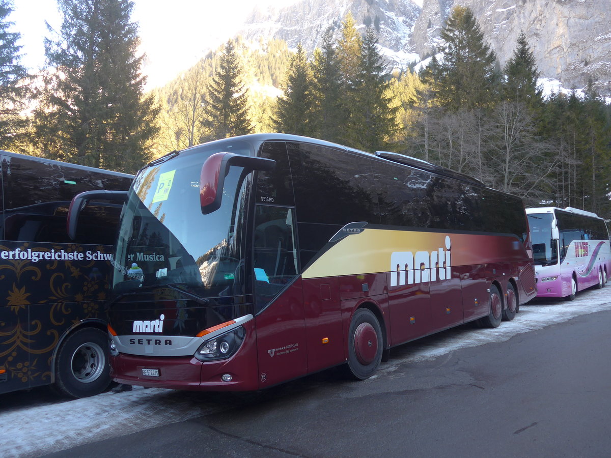 (213'619) - Marti, Kallnach - Nr. 15/BE 572'215 - Setra am 11. Januar 2020 in Adelboden, Unter dem Birg