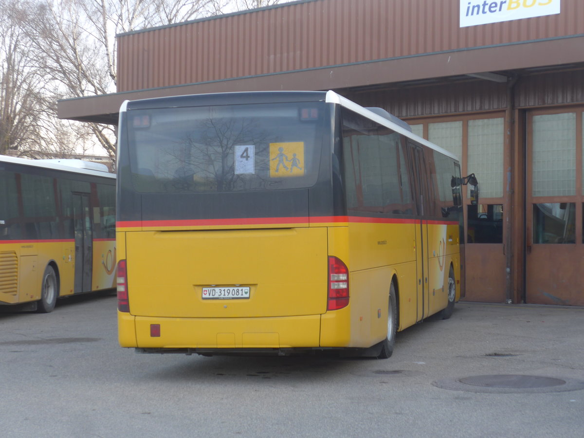 (214'363) - CarPostal Ouest - VD 319'081 - Mercedes am 16. Februar 2020 in Yverdon, Garage