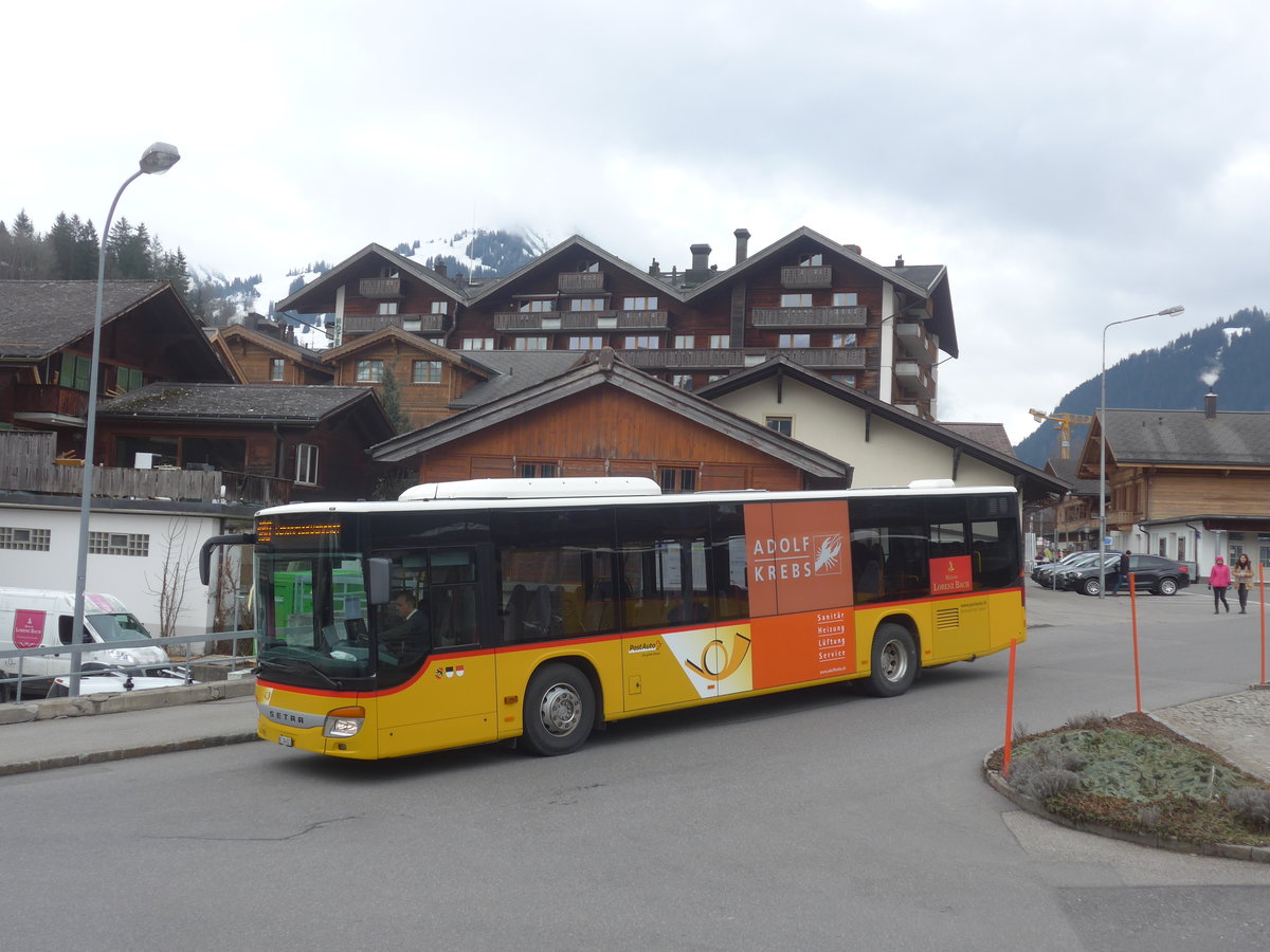 (215'125) - Kbli, Gstaad - BE 104'023 - Setra (ex Nr. 1) am 14. Mrz 2020 beim Bahnhof Gstaad