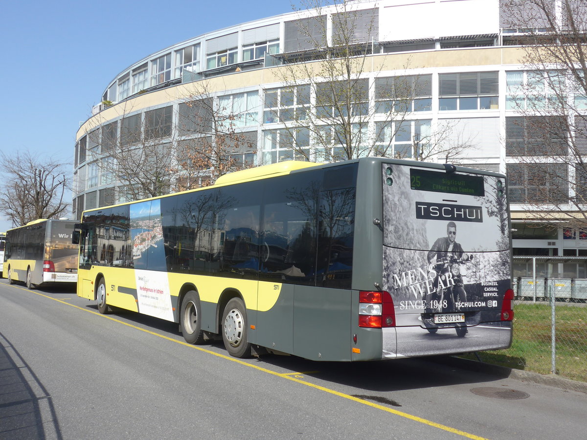 (215'355) - STI Thun - Nr. 147/BE 801'147 - MAN am 21. Mrz 2020 bei der Schifflndte Thun