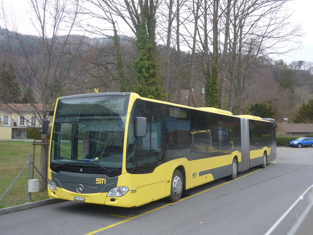 (215'682) - STI Thun - Nr. 705/BE 754'705 - Mercedes am 30. Mrz 2020 bei der Schifflndte Thun