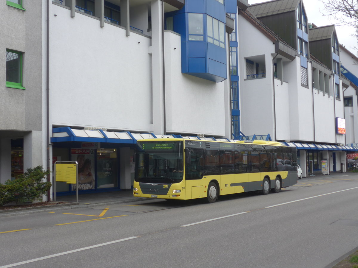 (215'693) - STI Thun - Nr. 158/BE 752'158 - MAN am 30. Mrz 2020 in Thun, Postbrcke