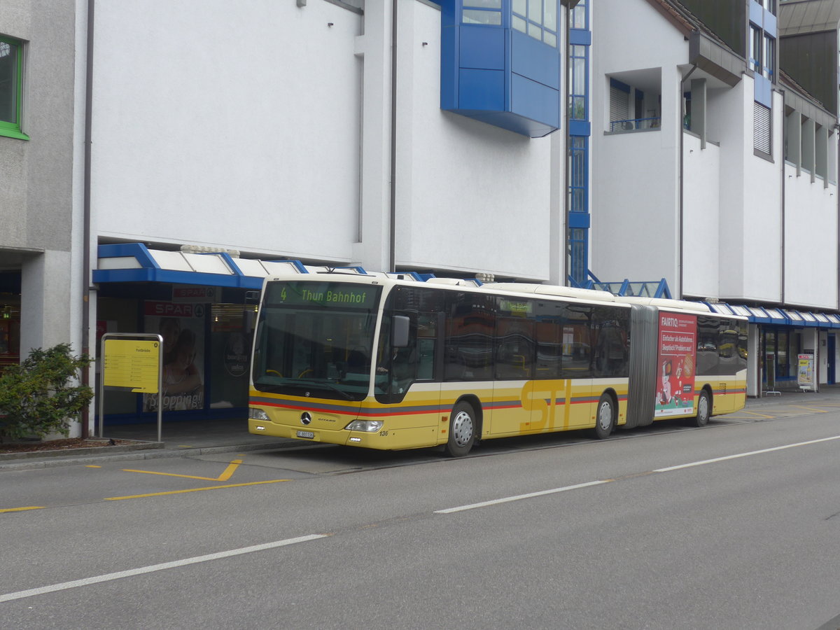 (215'694) - STI Thun - Nr. 136/BE 801'136 - Mercedes am 30. Mrz 2020 in Thun, Postbrcke