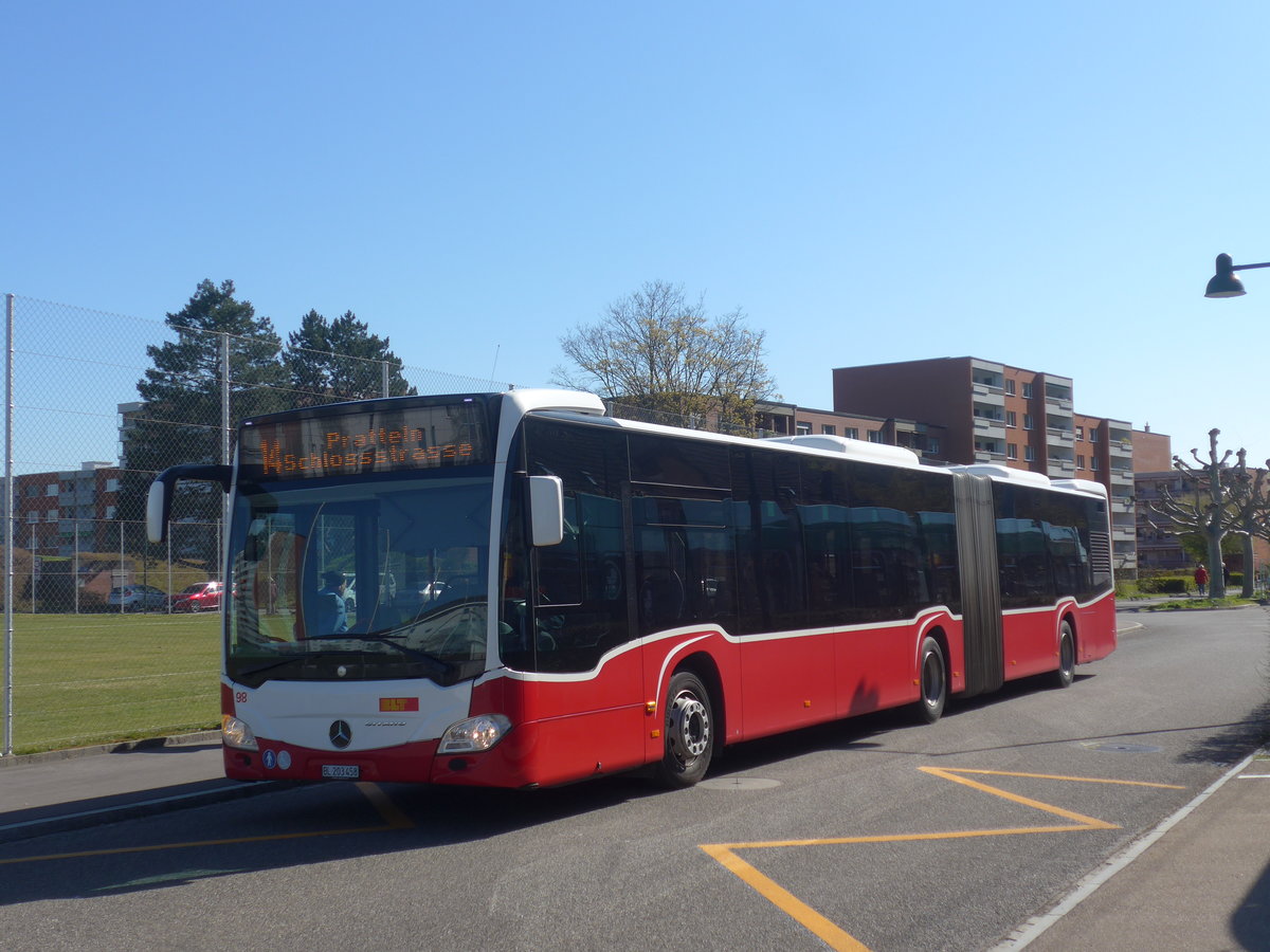 (215'715) - BLT Oberwil - Nr. 98/BL 203'458 - Mercedes (ex ex Gschwindl, A-Wien Nr. 8410) am 31. Mrz 2020 in Muttenz, Rothausstrasse