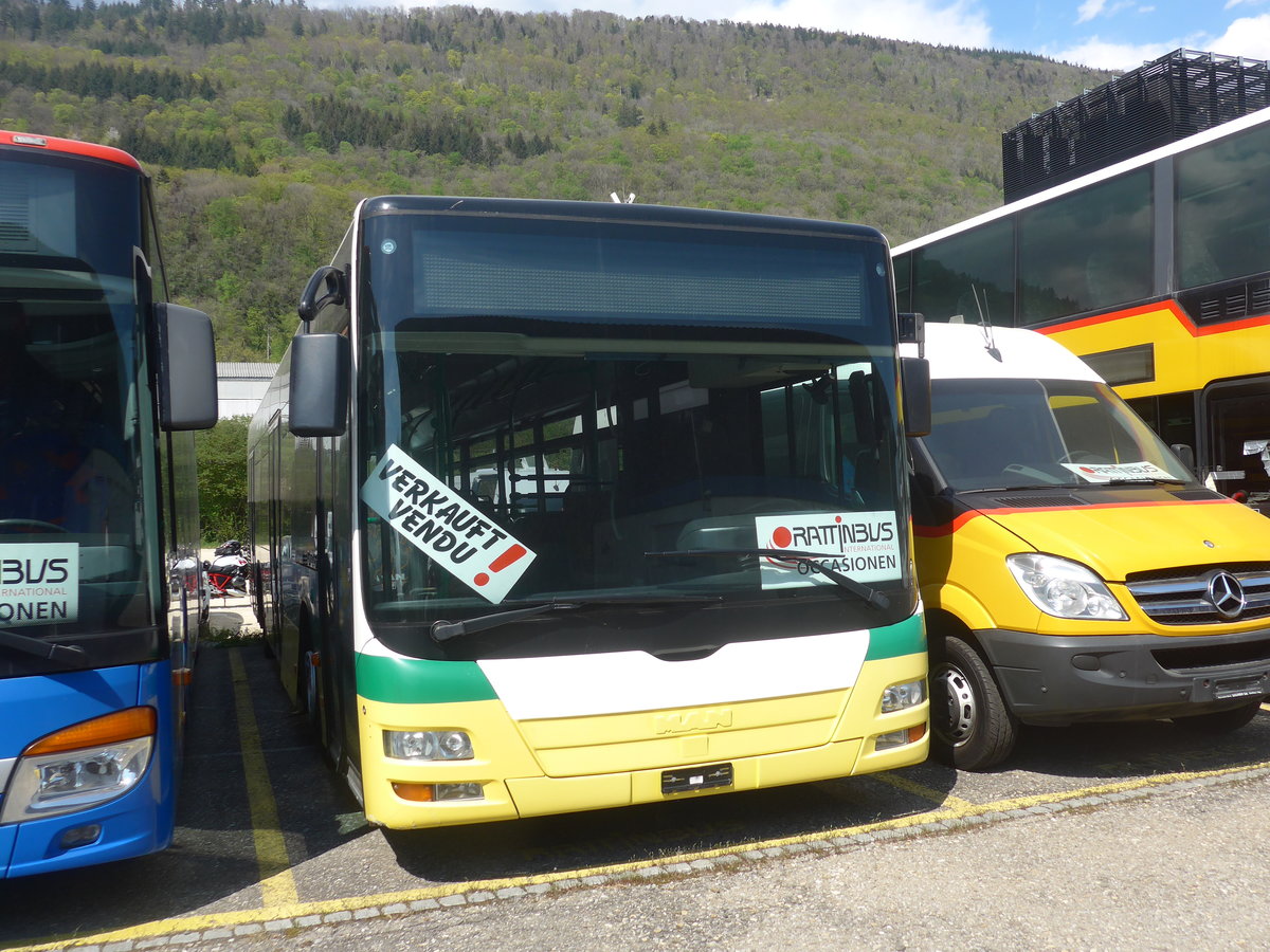 (216'029) - transN, La Chaux-de-Fonds - Nr. 207 - MAN (ex TN Neuchtel Nr. 207) am 12. April 2020 in Biel, Rattinbus