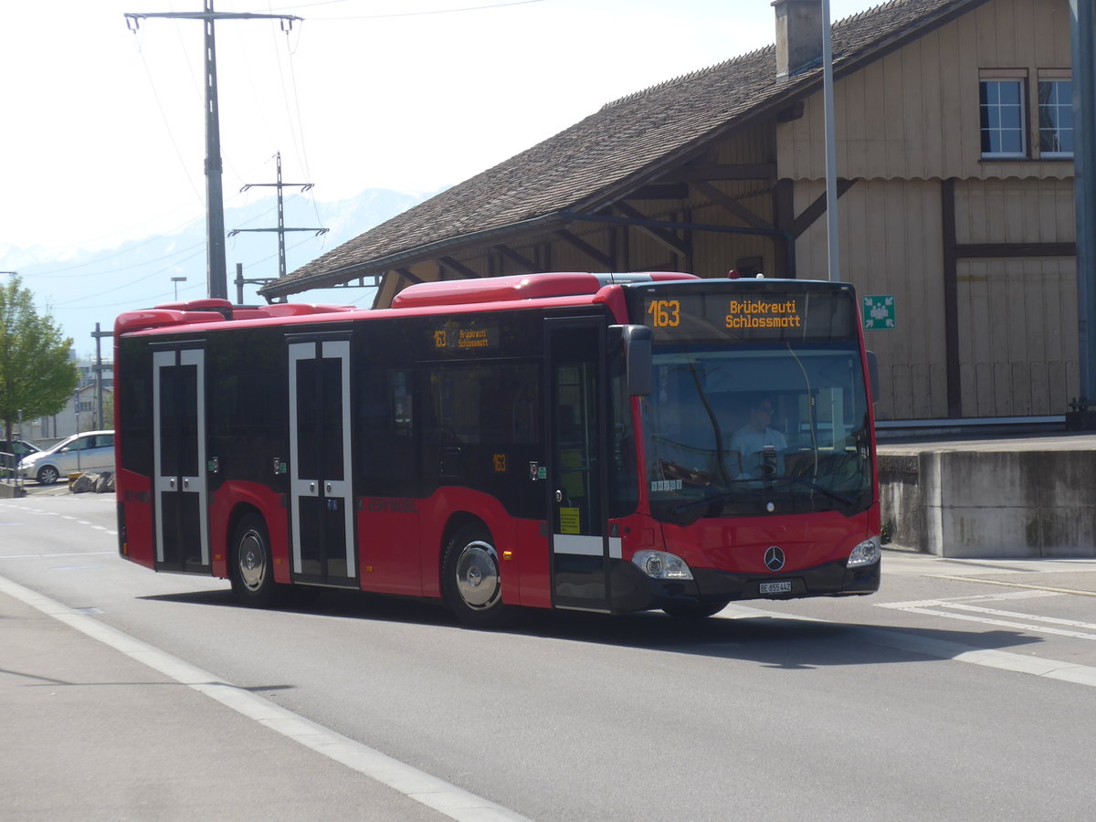 (216'114) - Bernmobil, Bern - Nr. 442/BE 855'442 - Mercedes am 16. April 2020 beim Bahnhof Mnsingen