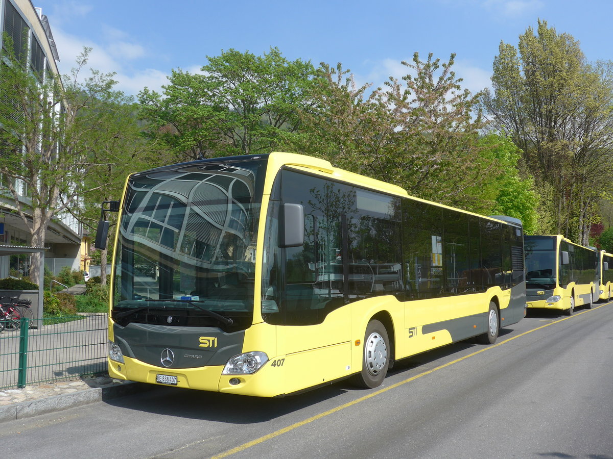 (216'291) - STI Thun - Nr. 407/BE 838'407 - Mercedes am 20. April 2020 bei der Schifflndte Thun