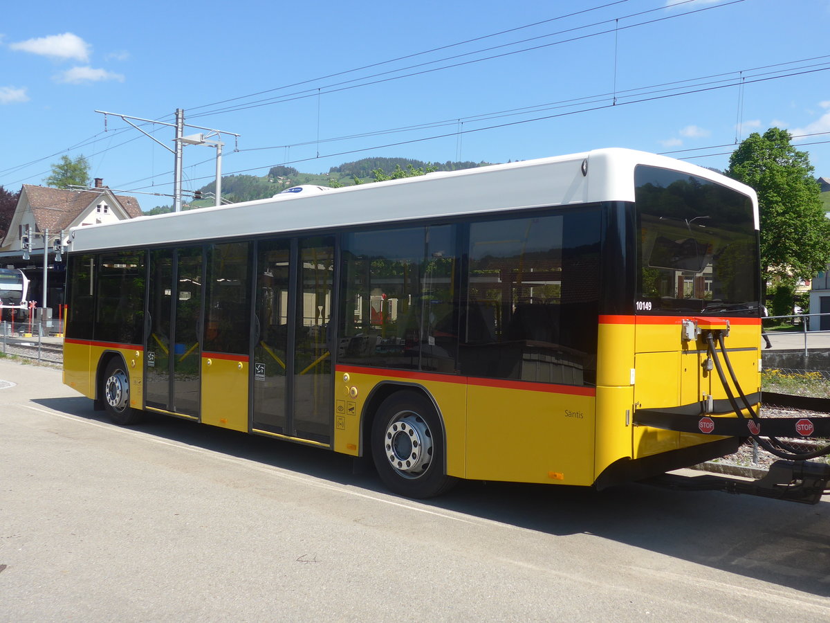 (216'816) - PostAuto Ostschweiz - SG 412'681 - Hess Personenanhnger am 9. Mai 2020 in Nesslau, Garage